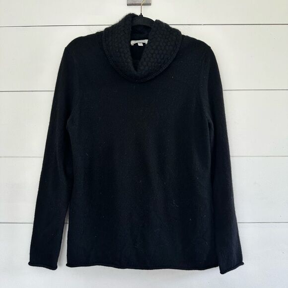 Kinross Cashmere Women’s Extra Large Black Cowl Neck Sweater - Picture 1 of 11